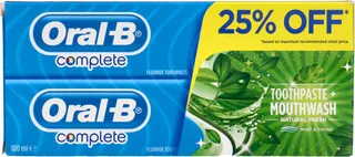 Oral-B Complete Toothpaste With Mouth Wash Whitening 2x100ml