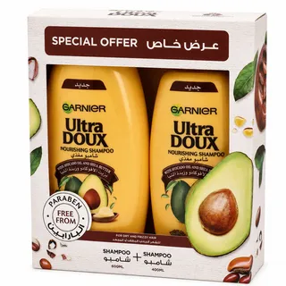 Garnier Ultra Doux Avocado Oil & Shea Butter Shampoo 600ml+400ml