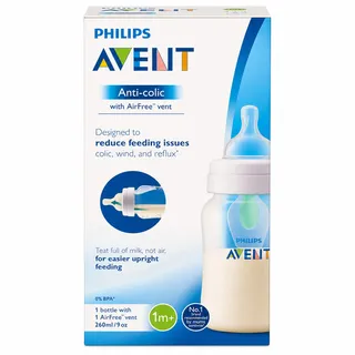 Philips Avent Feeding Bottle With AirFree Vent Teat (1+ Months) 260Ml