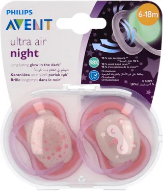 Philips Avent Ultra Air Night Glowing Pacifiers (6-18 Months) 2's