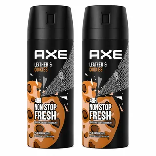 Axe Leather & Cookies 48Hours Non Stop Fresh Deo Body Spray 2X150Ml