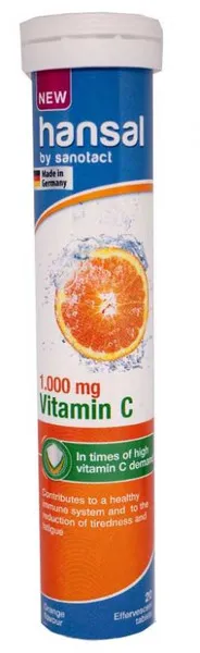 Hansal 1000Mg Vitamin C Tube 20's 82G
