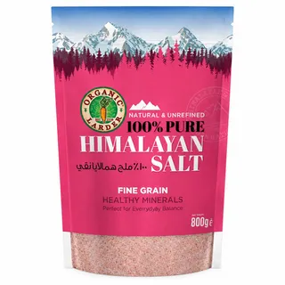 Organic Larder Natural & Unrefined 100% Pure Fine Grain Himalayan Salt 800G