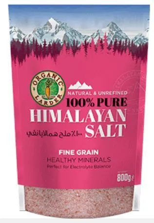 Organic Larder Natural & Unrefined 100% Pure Fine Grain Himalayan Salt 800G