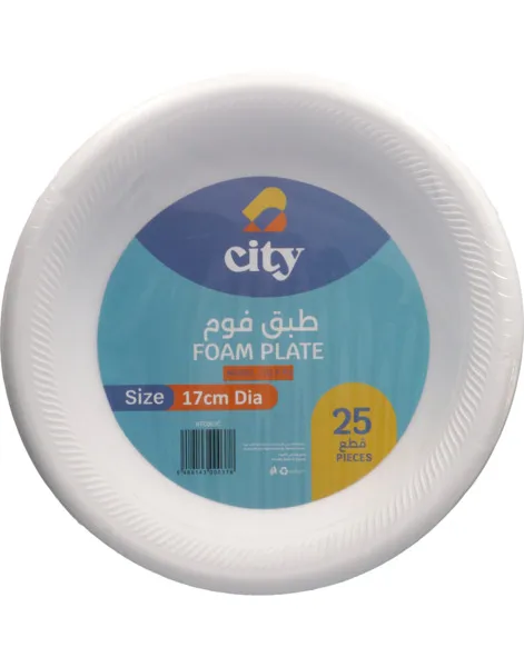 City White Foam Plates 25's