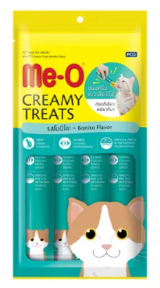 Me-O Bonito Flavored Creamy Kitten Treats 4's