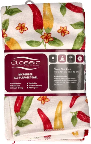 Fashion Microfiber Kitchen Towel Set 4's
