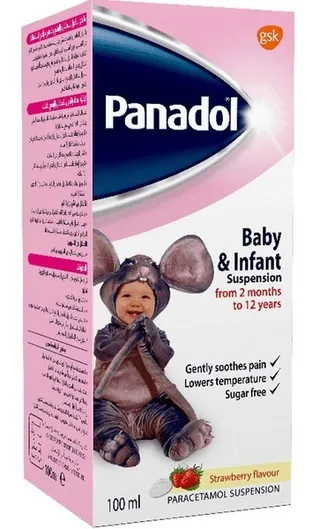 Panadol Baby & Infant Strawberry Flavored Syrup 100Ml