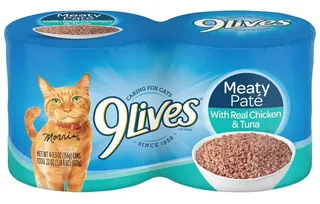 9Lives Meaty Pate Cat Food With Real Chicken & Tuna 4X156G