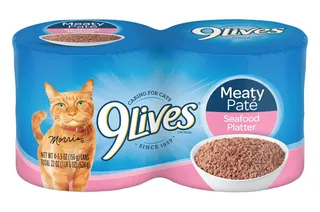 9Lives Meaty Pate Cat Food Seafood Platter 4X156G