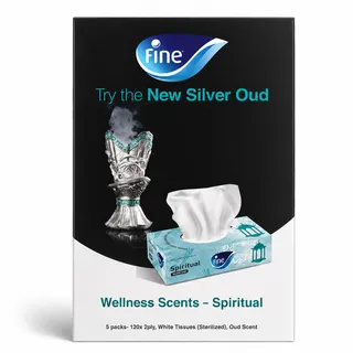 Fine Facial Tissue Spiritual Silver Oud 2ply 5 120 Sheets (multipack)