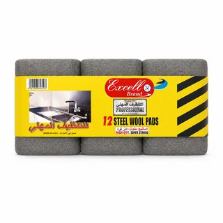 Excell Steel Wool Pads 12's