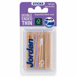 Jordan Double Ended Thin Interdental Sticks 100's