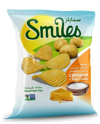 Smiles Cheddar & Sour Cream Potato Chips 16G