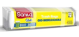 Sanita Club Biodegradable Trash Bags, 8 Gallons