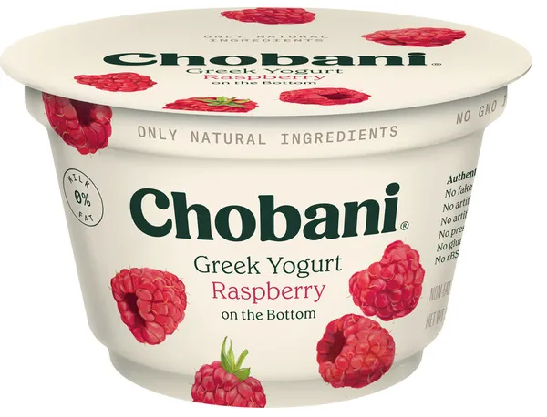 Chobani Raspberry On The Bottom Non-Fat Greek Yogurt 150G