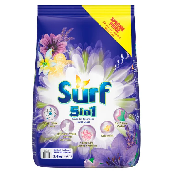 Surf 5in1 Lavender Semi-Automatic Laundry Detergent Powder 2.4Kg