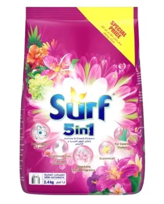 Surf 5in1 Jasmine & French Flowers Semi-Automatic Laundry Detergent Powder 2.4Kg