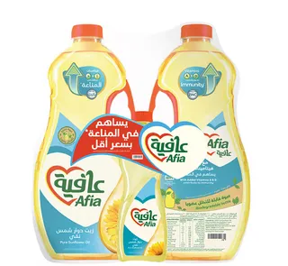 عافية زيت دوار الشمس 2 x 1.5 لتر + 500 مل