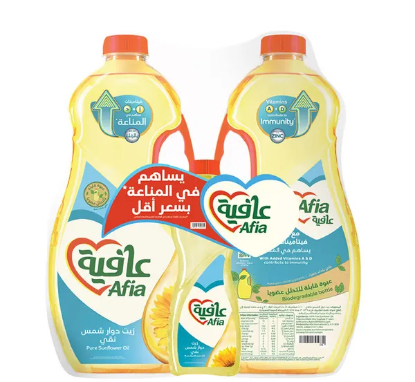 Afia Sunflower Oil 2 x 1.5 L + 500 ml