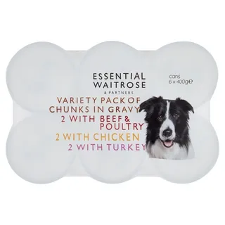 Essential Waitrose Meat Gravy Wet Dog Food 6X400G