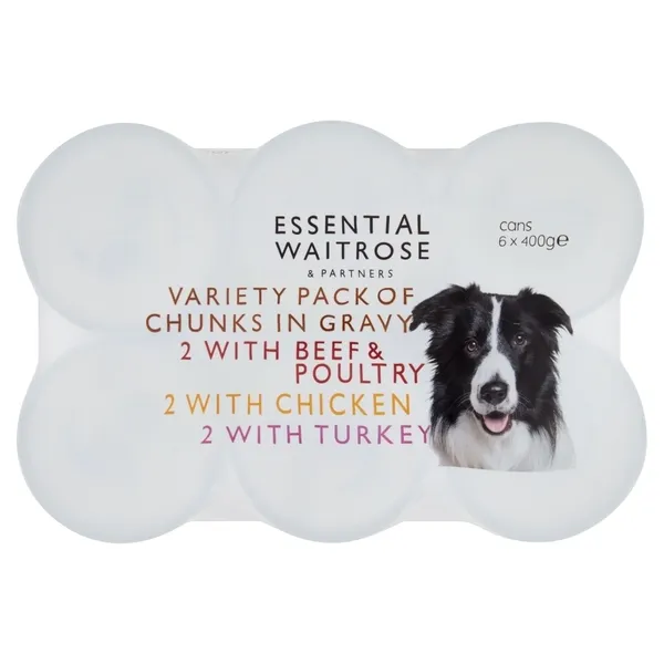 Essential Waitrose Meat Gravy Wet Dog Food 6X400G