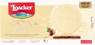 Loacker Tortina White Chocolate Covered Wafers 6X21G