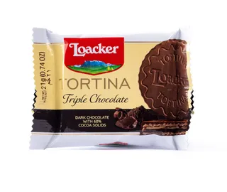 Loacker Tortina Triple Dark Chocolate Covered Wafer 21G