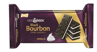 Parle Hide & Seek Black Bourbon Vanilla Creme Sandwich 100G