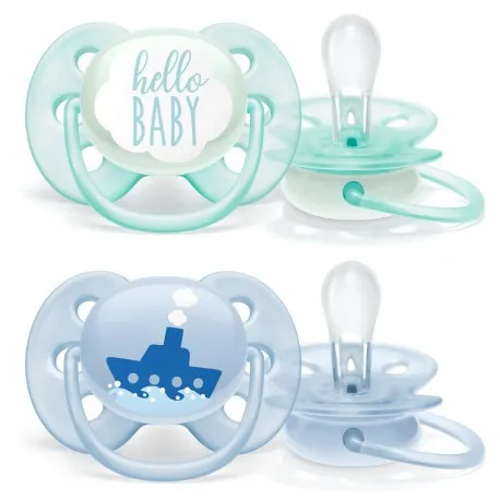Philips Avent Ultra Soft Blue Pacifier (0-6 Months) 2's