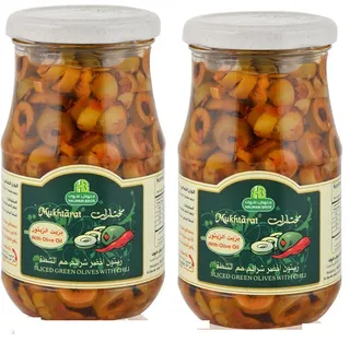 حلواني شرائح زيتون أخضر مع الشطة 325X2 جم