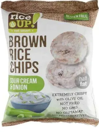 Rice Up Gluten Free Brown Rice Chips With Sour Cream & Onion 25G