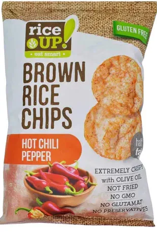 Rice Up Gluten Free Brown Rice Chips With Hot Chilli Pepper 25G