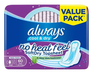 Always Cool & Dry Women Sanitary Pads With Aloe Vera Freshness 60's