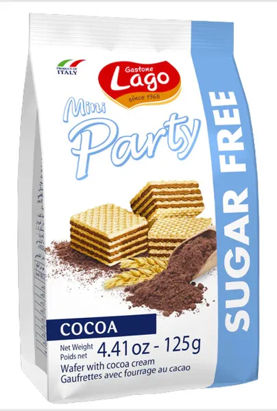 Lago Mini Party Sugar Free Wafer With Cocoa Cream 125G