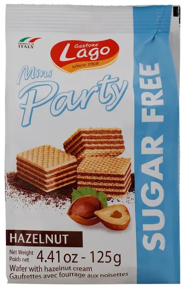 Lago Mini Party Sugar Free Wafer With Hazelnut Cream 125G