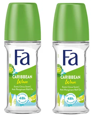 Fa Caribbean Wave Anti-Perspirant Roll On Deodorant 2X50Ml