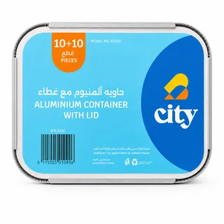City Rectangle Aluminum Container With Lid 10's + 10