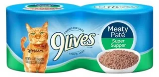 9Lives Super Supper Meaty Patte Cat Food 4X156G