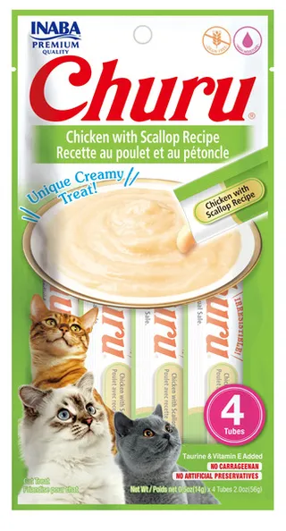 Inaba Churu Chicken With Scallop Cat Treat 4X14g