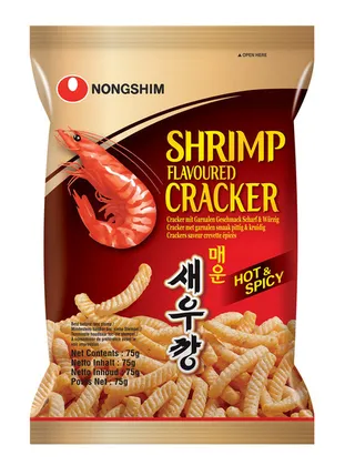 Nongshim Hot N Spicy Shrimp Flavored Crackers 75G