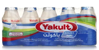 ياكولت خفيف حليب مخمر منزوع الدسم مع خمائر بكتيريا نافعة 80X5 مل