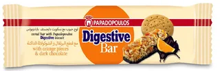 Papadopoulos Digestive Cereal Bar With Orange Pieces & Dark Chocolate 28G