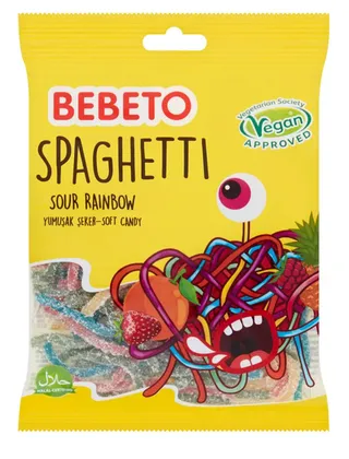 Bebeto Spaghetti Sour Rainbow Fruit Jelly 80G