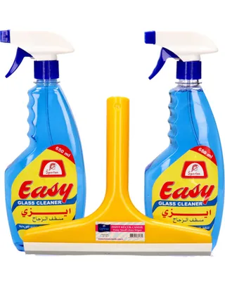 Easy Glass Cleaner Liquid Spray 2X750Ml + Wiper