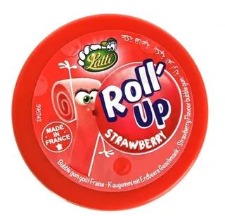 Lutti Roll Up Strawberry Bubble Gum 29G