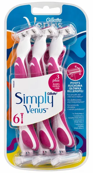 Gillette Simply Venus Women's Razor 3 Blades 6's