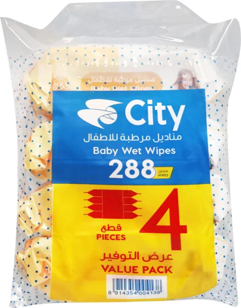 سيتي مناديل مبللة للأطفال عبوة اقتصادية 72X4 منديل