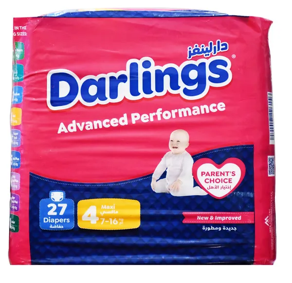 Darlings Advanced Performance Maxi Stage 4 Diapers (7-16Kg) 27's