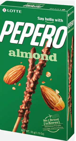 Lotte Pepero Almond & Chocolate Sticks 32G